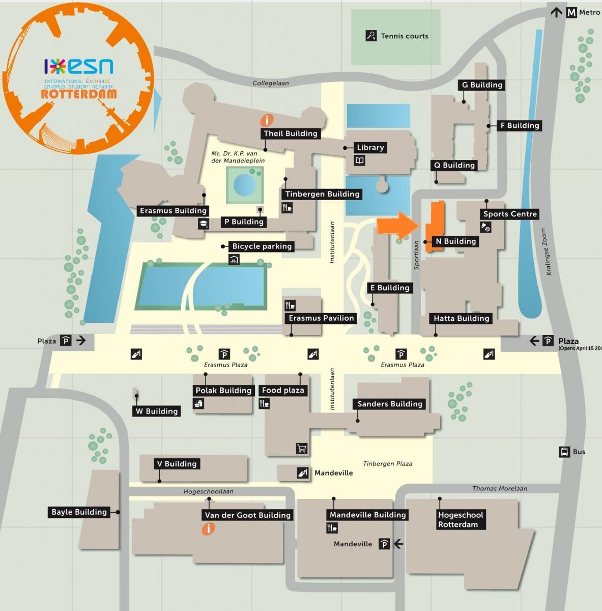 Erasmus Üniversitesi Rotterdam haritası