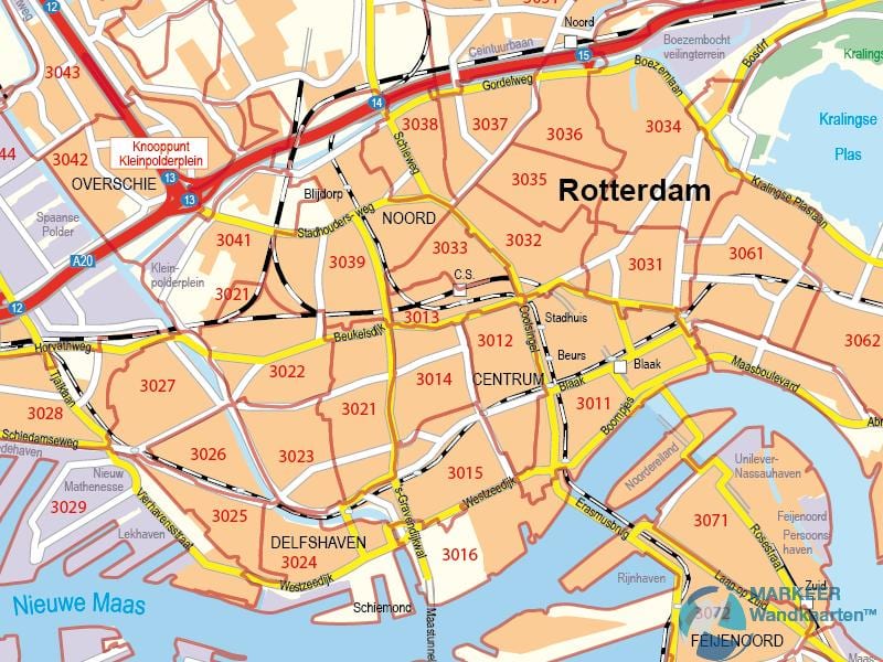 Rotterdam posta kodu haritası