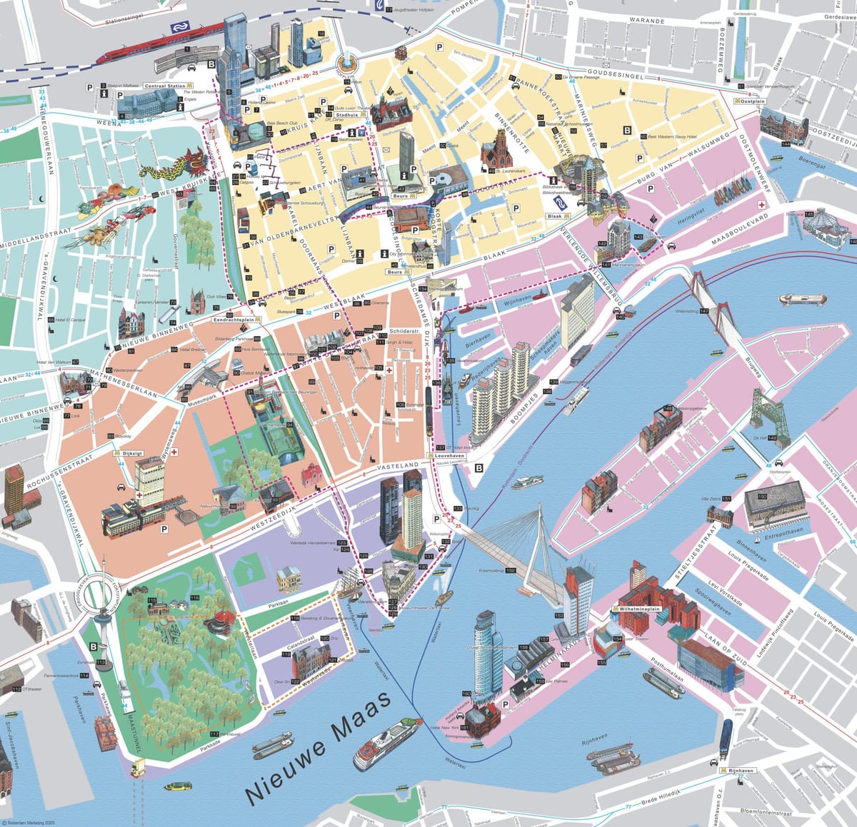 Rotterdam turistik haritası