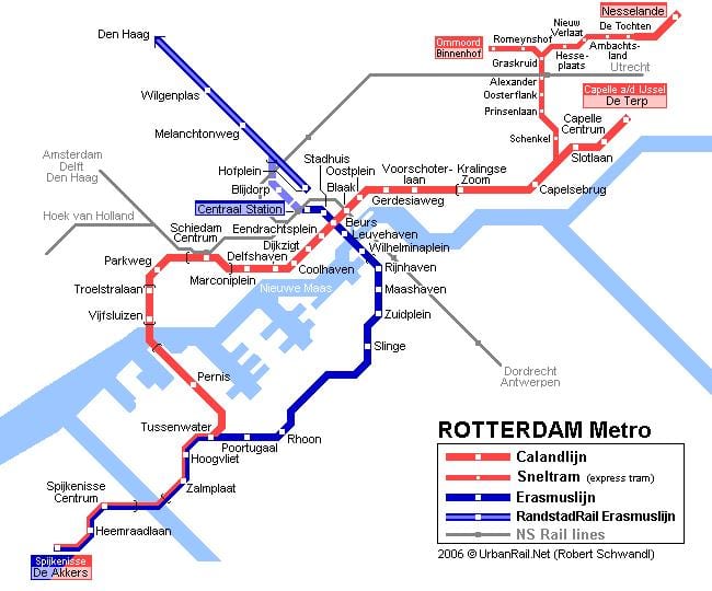 Rotterdam toplu taşıma haritası