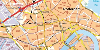 Rotterdam posta kodu haritası 